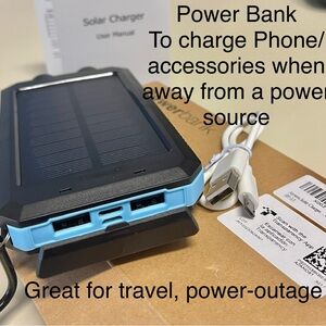 NEW Power (storage) BankCharger T411 charges Phone+ Portable/fast/Solar&Electric